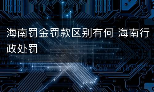海南罚金罚款区别有何 海南行政处罚