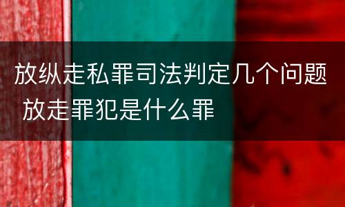 放纵走私罪司法判定几个问题 放走罪犯是什么罪