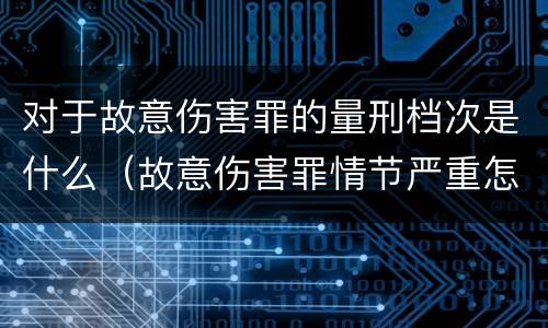 对于故意伤害罪的量刑档次是什么（故意伤害罪情节严重怎么判刑）