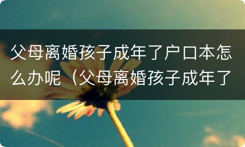 父母离婚孩子成年了户口本怎么办呢（父母离婚孩子成年了户口本怎么办呢）