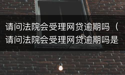 请问法院会受理网贷逾期吗（请问法院会受理网贷逾期吗是真的吗）