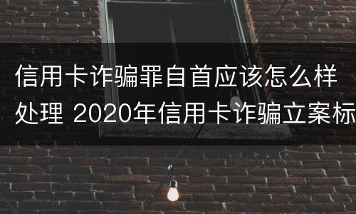 信用卡诈骗罪自首应该怎么样处理 2020年信用卡诈骗立案标准
