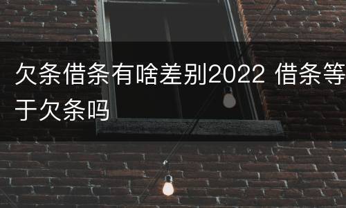 欠条借条有啥差别2022 借条等于欠条吗