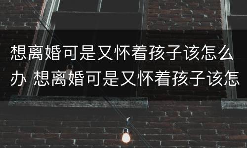想离婚可是又怀着孩子该怎么办 想离婚可是又怀着孩子该怎么办呢