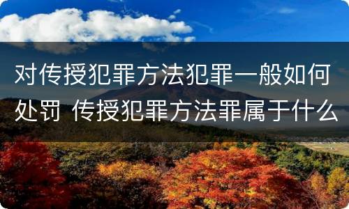 对传授犯罪方法犯罪一般如何处罚 传授犯罪方法罪属于什么罪