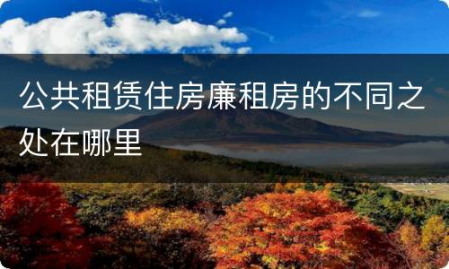 公共租赁住房廉租房的不同之处在哪里