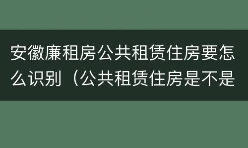 安徽廉租房公共租赁住房要怎么识别（公共租赁住房是不是廉租房）