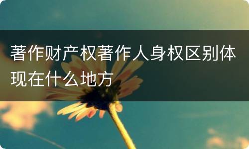 著作财产权著作人身权区别体现在什么地方