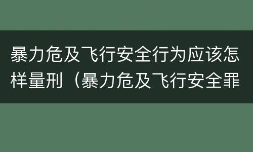 暴力危及飞行安全行为应该怎样量刑（暴力危及飞行安全罪的构成要件）