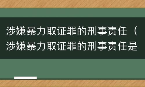 涉嫌暴力取证罪的刑事责任（涉嫌暴力取证罪的刑事责任是）