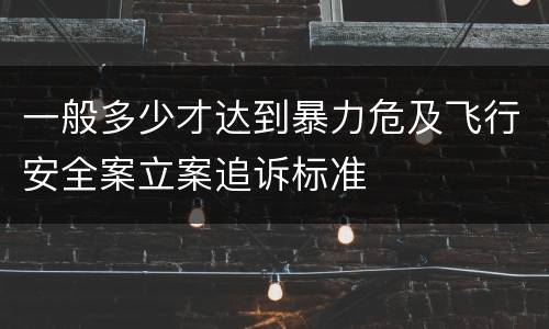 一般多少才达到暴力危及飞行安全案立案追诉标准