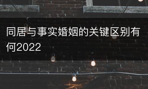 同居与事实婚姻的关键区别有何2022