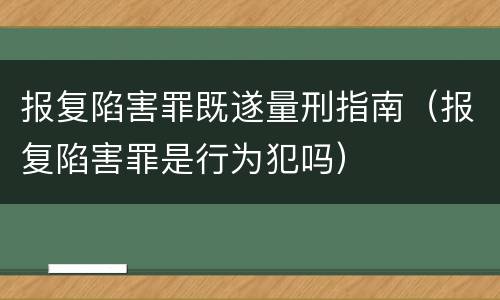 报复陷害罪既遂量刑指南（报复陷害罪是行为犯吗）