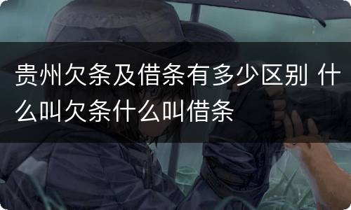 贵州欠条及借条有多少区别 什么叫欠条什么叫借条
