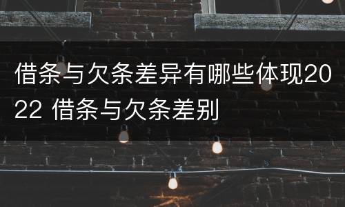 借条与欠条差异有哪些体现2022 借条与欠条差别