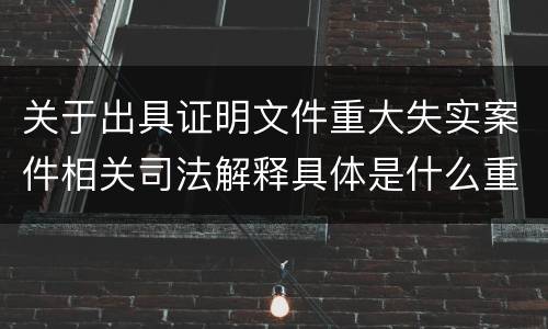 关于出具证明文件重大失实案件相关司法解释具体是什么重要规定