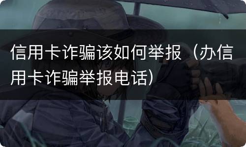 信用卡诈骗该如何举报（办信用卡诈骗举报电话）