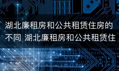 湖北廉租房和公共租赁住房的不同 湖北廉租房和公共租赁住房的不同之处