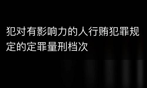 犯对有影响力的人行贿犯罪规定的定罪量刑档次