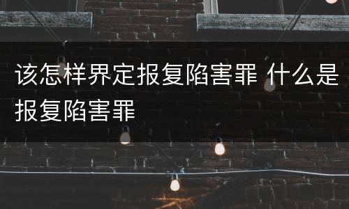 该怎样界定报复陷害罪 什么是报复陷害罪
