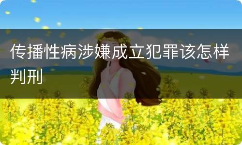 传播性病涉嫌成立犯罪该怎样判刑