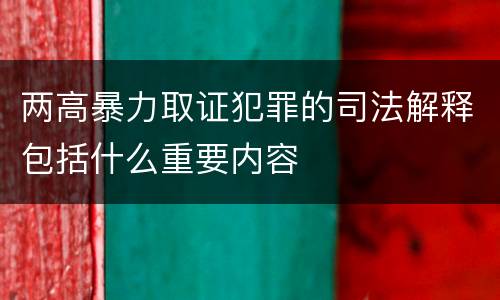 两高暴力取证犯罪的司法解释包括什么重要内容