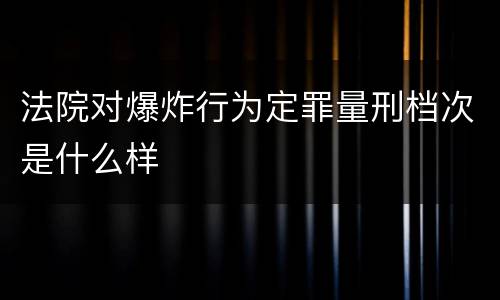 法院对爆炸行为定罪量刑档次是什么样