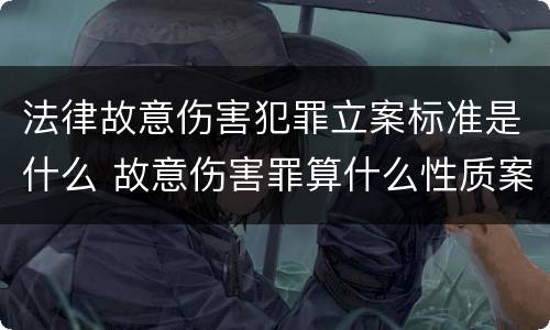 法律故意伤害犯罪立案标准是什么 故意伤害罪算什么性质案件