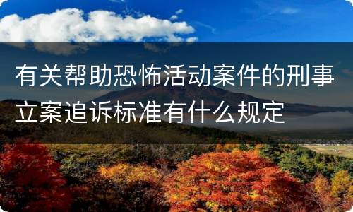 有关帮助恐怖活动案件的刑事立案追诉标准有什么规定