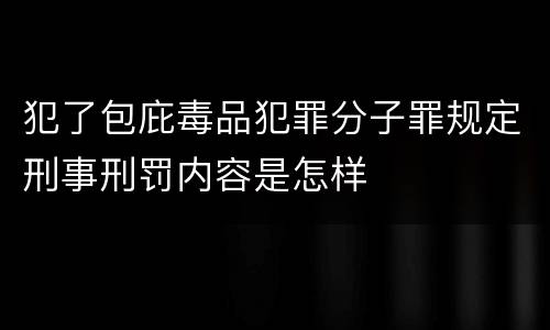 犯了包庇毒品犯罪分子罪规定刑事刑罚内容是怎样