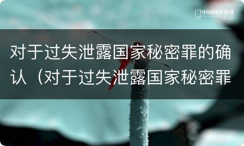 对于过失泄露国家秘密罪的确认（对于过失泄露国家秘密罪的确认认定）
