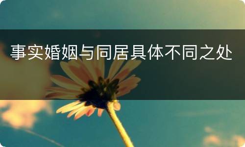 事实婚姻与同居具体不同之处