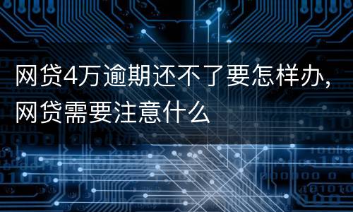 网贷4万逾期还不了要怎样办,网贷需要注意什么