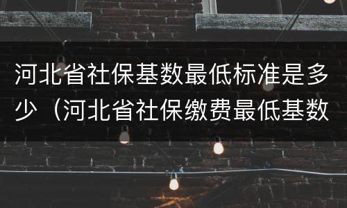 河北省社保基数最低标准是多少（河北省社保缴费最低基数）
