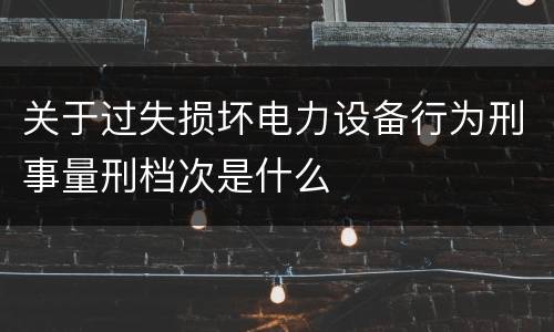 关于过失损坏电力设备行为刑事量刑档次是什么