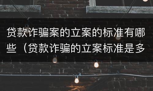 贷款诈骗案的立案的标准有哪些（贷款诈骗的立案标准是多少）