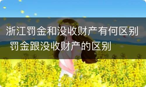 浙江罚金和没收财产有何区别 罚金跟没收财产的区别