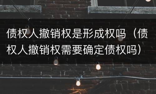 债权人撤销权是形成权吗（债权人撤销权需要确定债权吗）