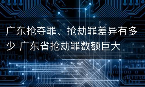 广东抢夺罪、抢劫罪差异有多少 广东省抢劫罪数额巨大
