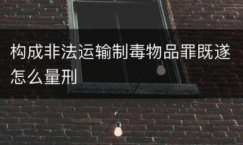 构成非法运输制毒物品罪既遂怎么量刑