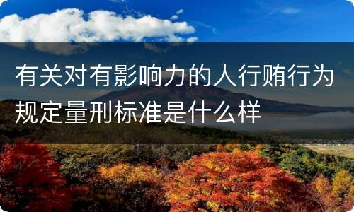 有关对有影响力的人行贿行为规定量刑标准是什么样
