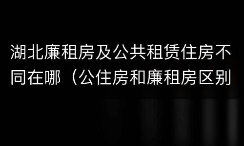 湖北廉租房及公共租赁住房不同在哪（公住房和廉租房区别）