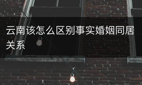 云南该怎么区别事实婚姻同居关系
