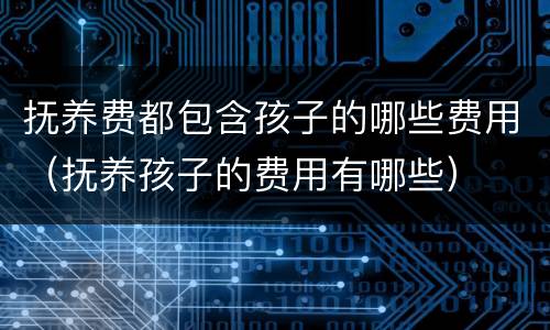 抚养费都包含孩子的哪些费用（抚养孩子的费用有哪些）