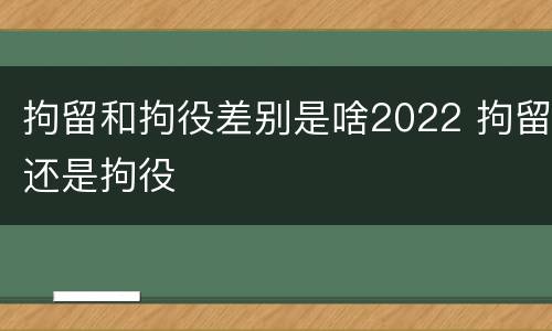 拘留和拘役差别是啥2022 拘留还是拘役