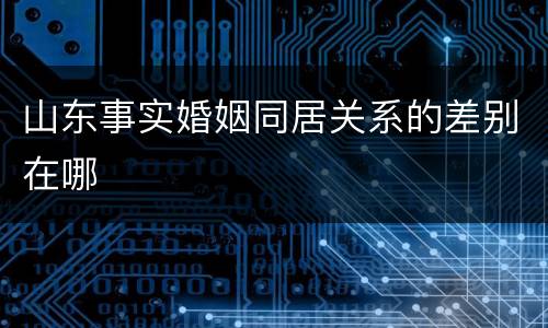 山东事实婚姻同居关系的差别在哪
