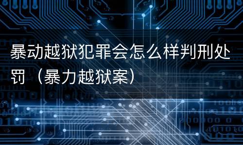 暴动越狱犯罪会怎么样判刑处罚（暴力越狱案）