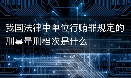 我国法律中单位行贿罪规定的刑事量刑档次是什么