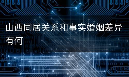 山西同居关系和事实婚姻差异有何