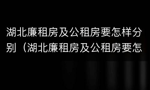 湖北廉租房及公租房要怎样分别（湖北廉租房及公租房要怎样分别申请的）